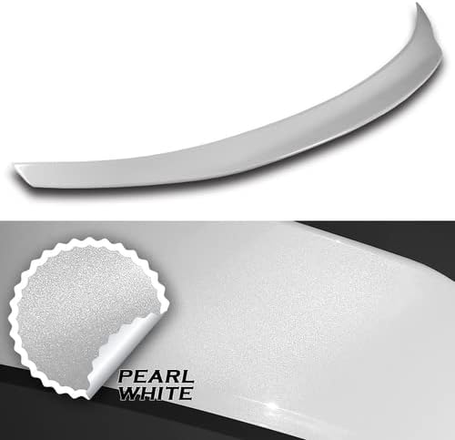W-Power ABS Plastic B-Style Rear Trunk Lid Spoiler Wing Compatible with 2015-2021 Mercedes-Benz C-Class Sedan W205, 2016 2017 2018 2019 2020 (Pearl White)