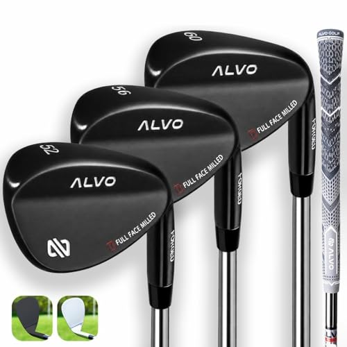 ALVO GOLF Premium Golf Wedges 52/56/60 Sets or Individual Wedges - 52 degree Gap Wedge, 56 degree Sand Wedge, 60 degree lob Wedge Golf Club - Pitching Wedge for Men Right Hand - Wedges Golf - Max spin