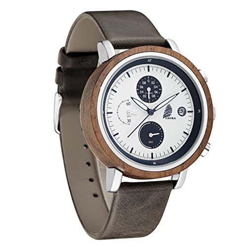CZOKA Reloj de Madera para Hombres y Mujeres, 100% Natural Artesanal Nuez...