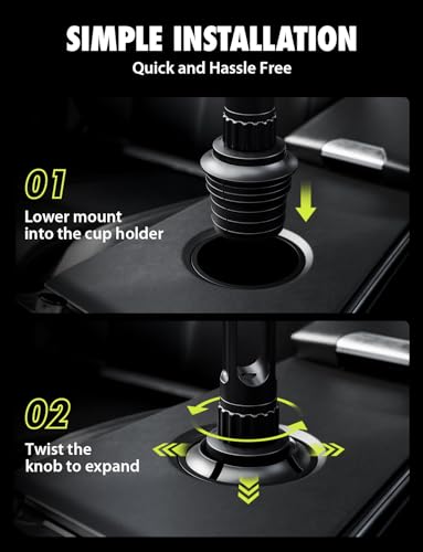 Image of Bracketron OneClick Cup Phone Holder for Car, 360 Rotation Expandable Base