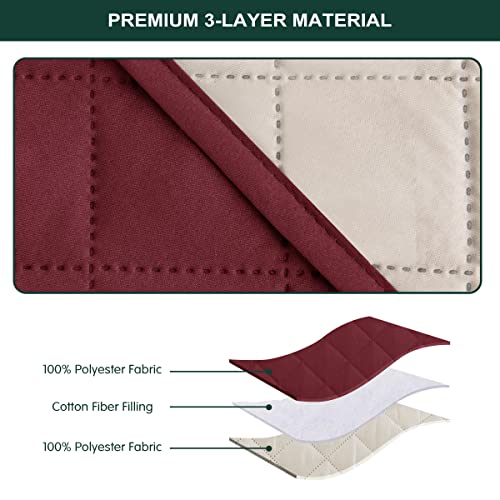 Chun Yi Chaise Sofa Slipcover L Shape Sofa Cover Sectional Couch Cover For Dogs Reversible Chaise Lounge Slip Cover With Elastic Straps Furniture Protector For Living Room (Chaise,Wine) #TOP4