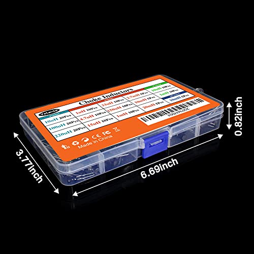 image for Yetaida 160 Pcs Choke Coil Inductors, 15 Values1uH to 220uH 1mH to 20m