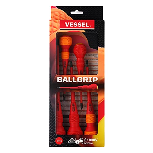 VESSEL BALL GRIP Insulated Screwdriver 5PC. Set No.2005PBU made in Japan by VESSEL VESSEL BALL GRIP Insulated Screwdriver 5PC. Set No.2005PBU made in Japan by VESSEL