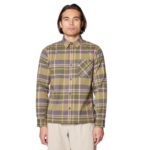 Mountain Hardwear Men's Standard Voyager One Long Sleeve Flannel, Dark Pine Amsterdam Plaid