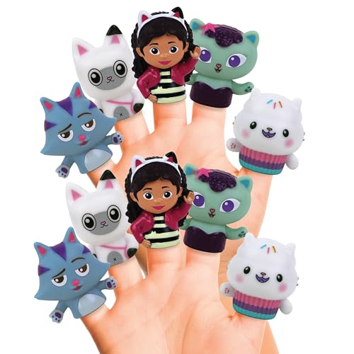 NBC Universal Gabby's Dollhouse Bath Finger Puppets, 10 Pc - Party Favors, Educational, Bath Toys, Story Time, Beach Toys, Playtime, Stocking Stuffer