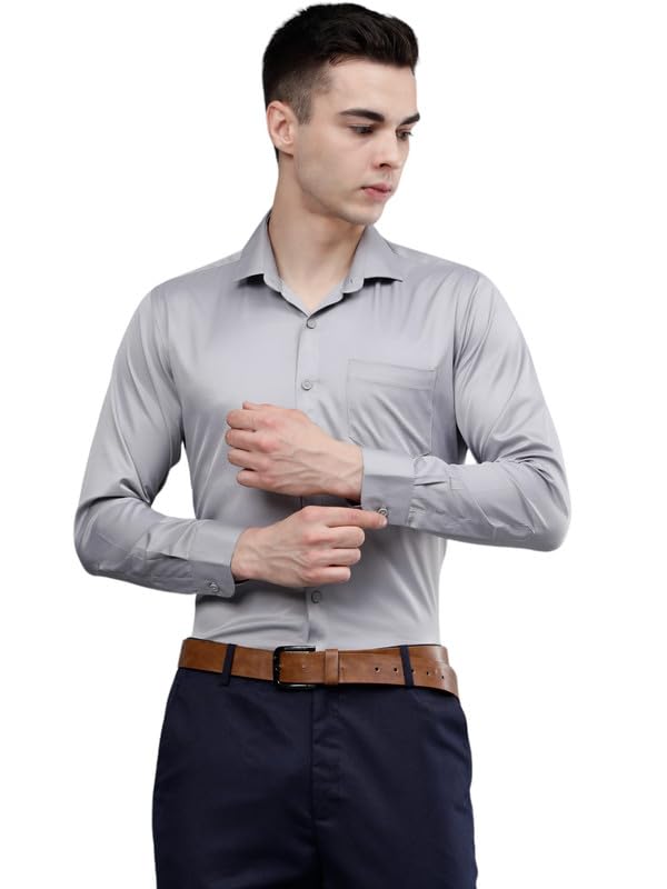 Shirt for Men, Solid Full Sleeves Shirt, Wrinkle Free Mens Shirts, Satin Formal Shirts, Regular Fit Stylish Mens Shirt, Plain Formal Shirts for Men-picture-22