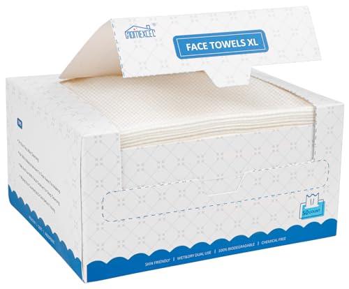 Image of HOMEXCEL Face Towels, XL Disposable Face Towelette Ultra Soft & Absorbent