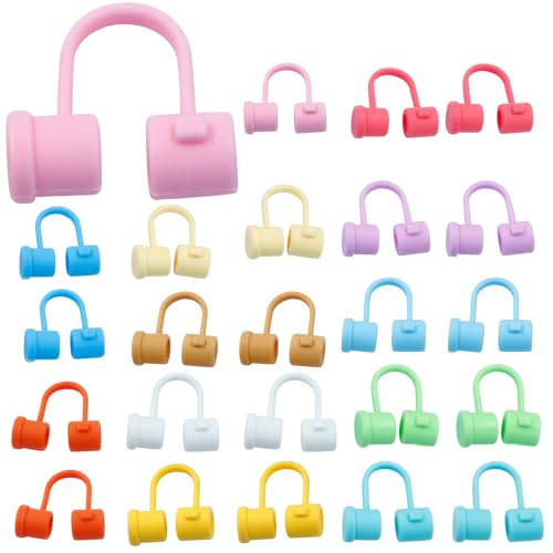 Coufce 24 Pcs 6-8mm Dust-Proof Straw Cover Cups, Silicone Straw Tips Cover Reusable Straw Toppers in 12 Colors for Indoor and Outdoor Use