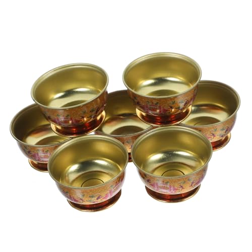 Kichvoe 7 Pièces Bouddhiste Tasse Eau Offrande Tasse Bénitier Eau Offrande Bol Sacrificiel Pour Le Thé Yoga Temple