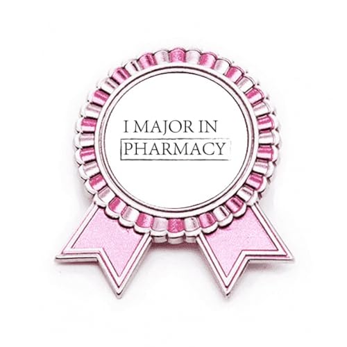 Broche I Major in Pharmacy en métal rose taille M pour étudiant