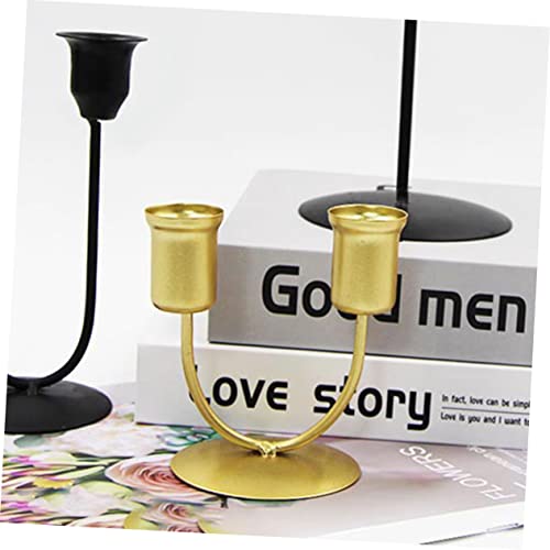 PRETYZOOM 5 Juegos Portavelas De Hierro Centro De Mesa Centros De Mesa Accesorios De Decoración Velas Cónicas A Granel Pararse Oro Soporte De Vela De Metal Candelabro Planchar 2 Piezas * 5 - imagen 3