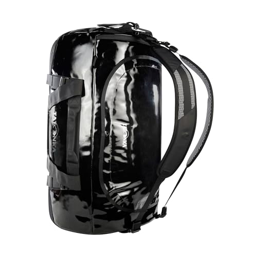 Image of Tatonka Barrel 85L - Waterproof Travel Bag with Backpack Function, Large Opening, Padded Base and Lockable Zip, black, 85 litres, Durable travel bag with stowable backpack shoulder straps, Black, 85