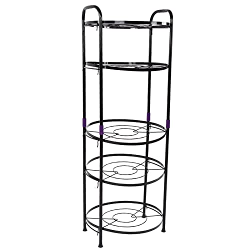 Estante de esquina de metal de 5 niveles para almacenamiento de cocina, organizador multifuncional