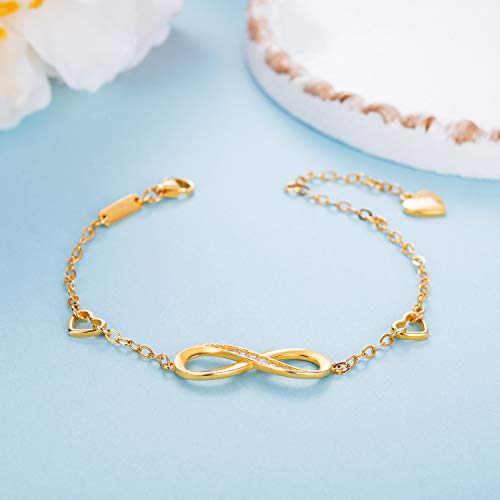 Billie Bijoux Womens 925 Sterling Silver Bracelets Infinity Endless Love Symbol Charm Adjustable Bracelet Gifts for Wife Women4