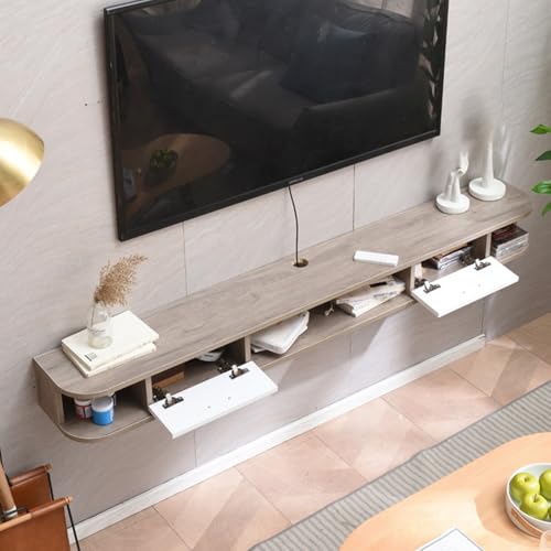 Moderno Mueble Flotante para TV con Espacio de Almacenamiento, Consola Multimedia para Sala de Estar, Centro de Entretenimiento para el hogar, Mueble de TV con cajones, Elegante Mueble Multi