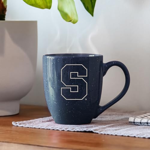 Image of Rico Industries NCAA Syracuse Orange Navy Blue Personalized 16 oz Team Color Laser Engraved Speckled Ceramic Coffee Mug