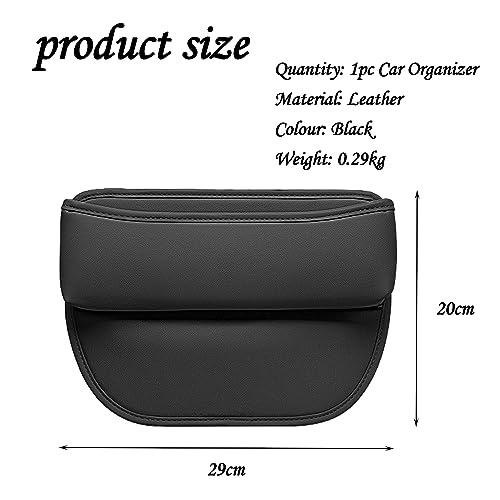 GVSAVY 1pcs Black Car Organizer Bag, Sewn Seat Storage Side Pocket, Car Gap Seat Organizer, Front Seat Console Pocket - Image 2