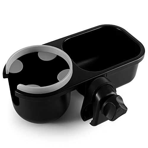 Image of Accmor Stroller Cup Holder with Tray, Universal Cup Holder Tray for Uppababy Nuna Doona Strollers, Bottle Drinks Holder for Stroller, Wheelchair, Walker