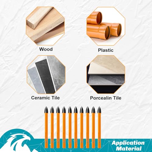 Kit de brocas de diamante para madera y concreto 10 piezas miniatura 7