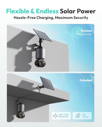 Image of BOTSLAB Security Cameras Wireless Outdoor, 4 Cam-Kit, 4K Color Night Vision, Solar Security Camera System with 360 PT, No Monthly Fee,32GB Local Storage Base Station,AI Recognition,DIY Installation