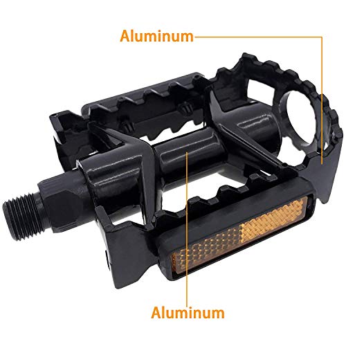 ARTHEALTH Bicycle Pedals Bike Pedals 9/16" Inch Aluminum Alloy Mountain Bikes Road Bicycles Platform Pedals MTB Pedals - Thumbnail 3
