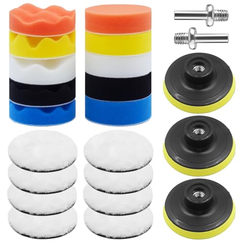 Druuzyl 23 Pezzi Set di Spugne per Lucidatura Auto, Tampone