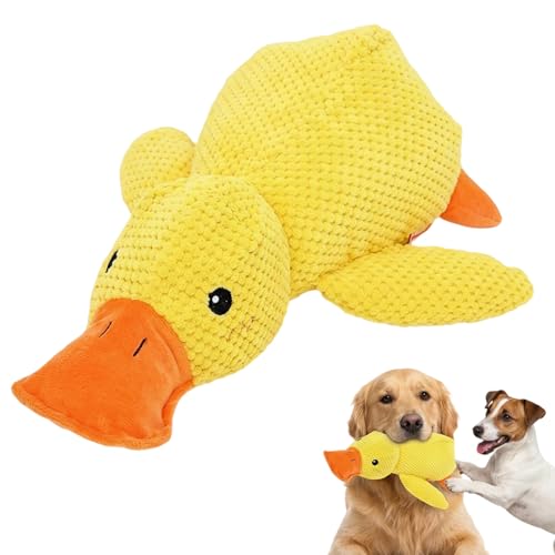CtiUjdx 1Pcs Duck Dog Toy Duck Dog Toy for Dental Care and Anxiety Relief for Pet Chew Toy Interactive Play and Cuddling Duck Toy for Dogs Yellow