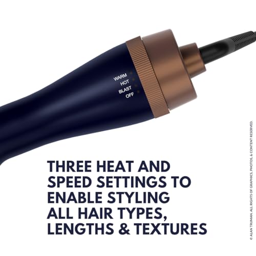 Image of Alan Truman The Blow Brush with Storage & Travel Case - Midnight Blue| Dryer In The Form Of A Brush| A 6 in 1 Multistyler