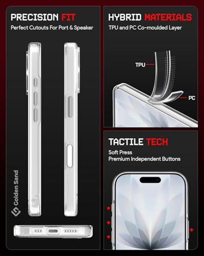 Image of Golden Sand Aura MagSnap Series Transparent Back Cover for iPhone 17 5G | Ultra-Clear Glass Feel | Military Grade Protective Case, Camera Protection (Crystal Clear)