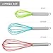 DRAGONN Set of 3 Multi-Color Silicone Whisks with Stainless Steel Handles, Milk & Egg Beater, Balloon Whisk for Blending, Whisking, Beating, and Stirring, DN-KW-WK3C
