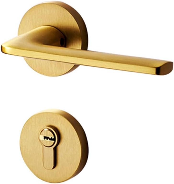 Pure Copper Door Lock Villa Indoor Bedroom Door Magnetic Split Lock Modern Simple Household Brass Solid Wood Door Lock(Elegant Black zinc Alloy)