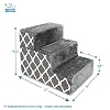 Best Pet Supplies Non-Slip Foam Dog Stair & Pet Ramp, Balanced Indoor Step Support - Foldable Stair Cover, Gray Lattice, 3-Step