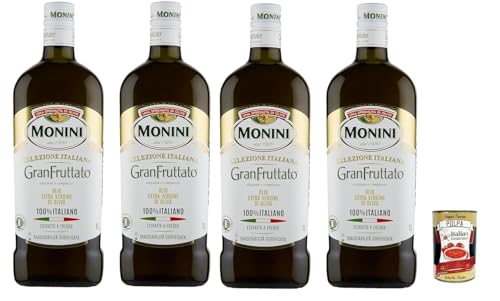 Italian Gourmet Bundle 4 x 1 L + Italian Gourmet Polpa, natives Olivenöl extra GranFruttato, 100% italienisches Olivenöl, kalt extrahiert, zertifizierte Rückverfolgbarkeit, 4 Liter