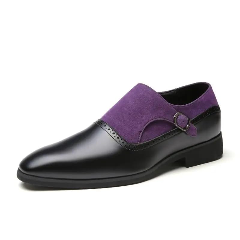Dress Shoes for Men Men's Pointed Toe Leather Oxfords Slip-On Dress Shoes for Business, Weddings, and Formal Events2