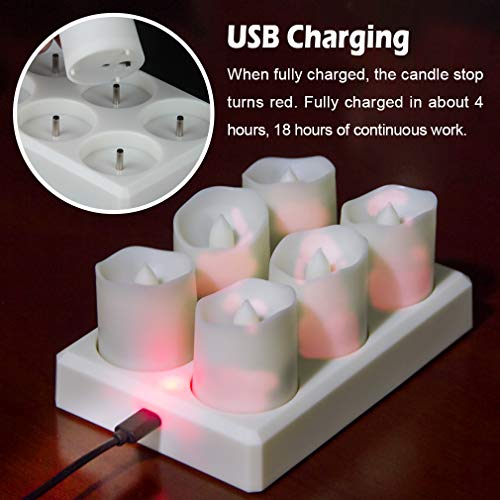 Rechargeable Flameless Candles Tea Lights, LED Candles Flickering Fake Candles with Remote & Timer, Warm White Tealights for Parties, Weddings, Bar, Family, Dinner Outdoor Picnic Decoration