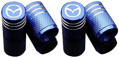 マツダ バルブステムキャップ アルミニウム合金タイヤバルブ車 タイヤバルブキャップ 自転車用のダストキャップ 車 バイク アルミ 製 高級 アルマイト 仕上げ 空気漏れを防ぐための自転車 4個組 赤 青 黒