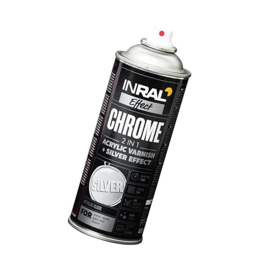 INRAL Chrome Sprühlack Silber - Sprühfarbe für den Innen- und Außenbereich – Silber Spray Lack für Profis und Heimwerker, Perfekt für Diy und Upcycling - 400 ml für eine Fläche von 2 qm