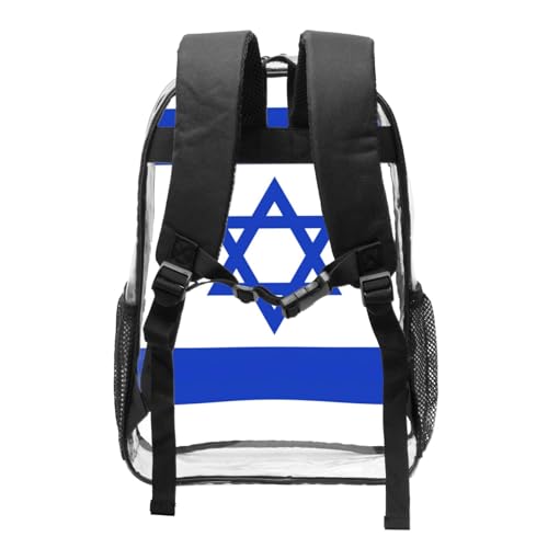 Sac à dos transparent avec drapeau israélien noir de taille unique - 2