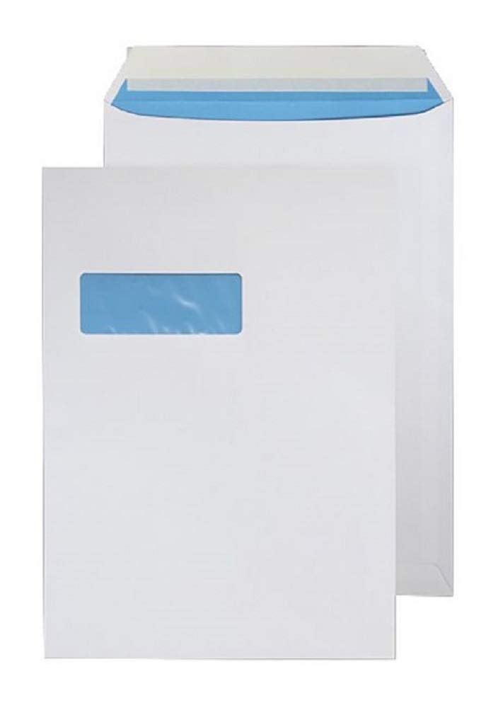 Blake Environmental - Biodegradable & Recycled Window Envelopes C4 (324 x 229mm) - Pack of 250 - Premium 110GSM - FSC Certified - Peel & Seal White Envelopes C4 - Stationery Business Supplies (FSC068)