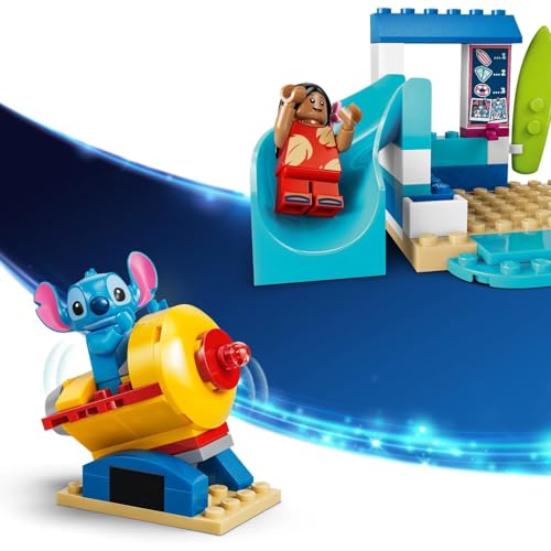 LEGO ǀ Disney Jeux de Page avec Lilo et Stitch - Jeu Éducatif avec 2 Magasins, Manège Fusée & 2 Minifigurines - Set Montessori - Cadeau d'anniversaire pour Fille ou Garçon dès 4 Ans 43280