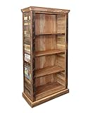 Vintage Bücherregal aus exotischem Holz mit 3 zusätzlichen Einlegeböden.