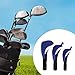3Pcs Golf Wood Head Covers Golf Club Headcovers Anti Scratch Golf Supplies with Interchangeable Number Tag for Sports Golfer, Blue White