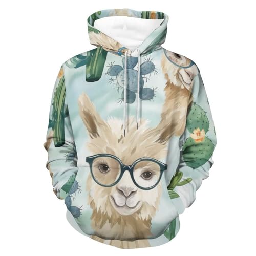 Sweatshirt pullover cactus imprimé manches longues pour homme femme S