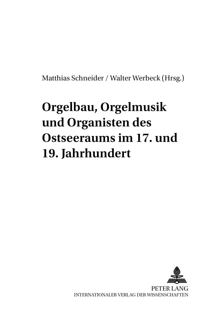 Livre Orgelbau et musique d'orgue en mer Baltique aux XVIIe-XIXe siècles