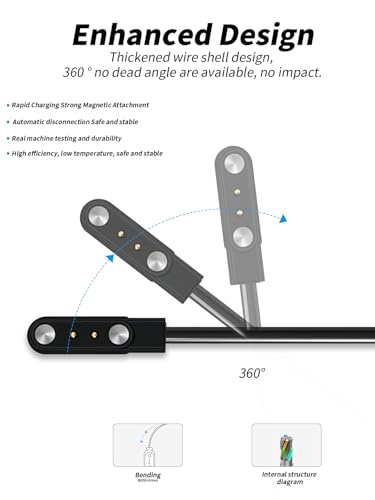 Cable de carga para reloj inteligente Qecnato S10 magnético USB con bolsa de viaje 4