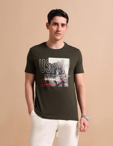 Image of U.S. Polo ASSN. Brand Printed Cotton T-Shirts for Men - Breathable & Comfortable, Half Sleeves Mens Casual T Shirts