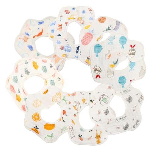 Bavoir anti-bave pour bébé en coton lot de 8 bavoirs absorbants 8 couches pour nouveau-né