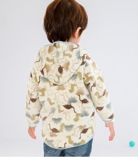 Toddler Boys Polar Fleece Hoodies Jacket with Pocket Cute Dinosaur Sweatshirt Outerwear Clothes Outfit Coat3