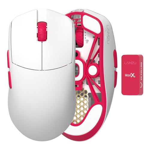 LAMZU MayaX ピンク ワイヤレスマウス LAMZU Maya X 8Kレシーバー付属 超軽量 約47g ワイヤレス