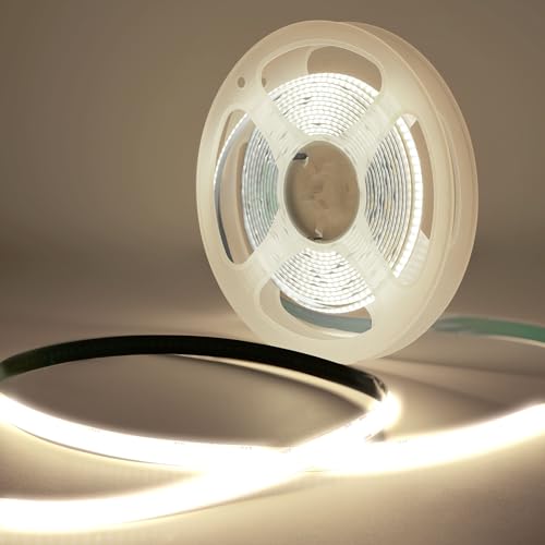 TK99SW COB LED Streifen 3 m Weiß 4000K 320LEDs/M Dimmbar 24V Flexibel LED Strip lights Set mit RF Fernbedienung und Netzteil für Home DIY Dekoration